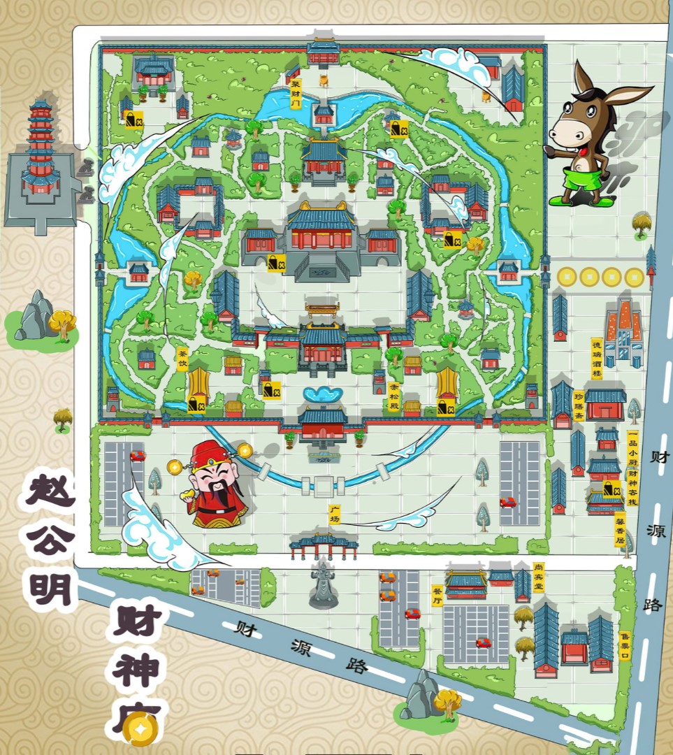 安岳寺庙类手绘地图